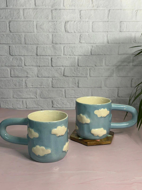 Whimsical Cloud Carved Mug - 300 ml