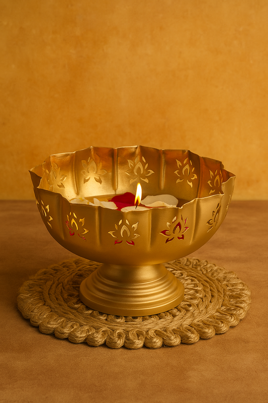 Radiant Lotus Golden Decor Urli Bowls - Multiple Options