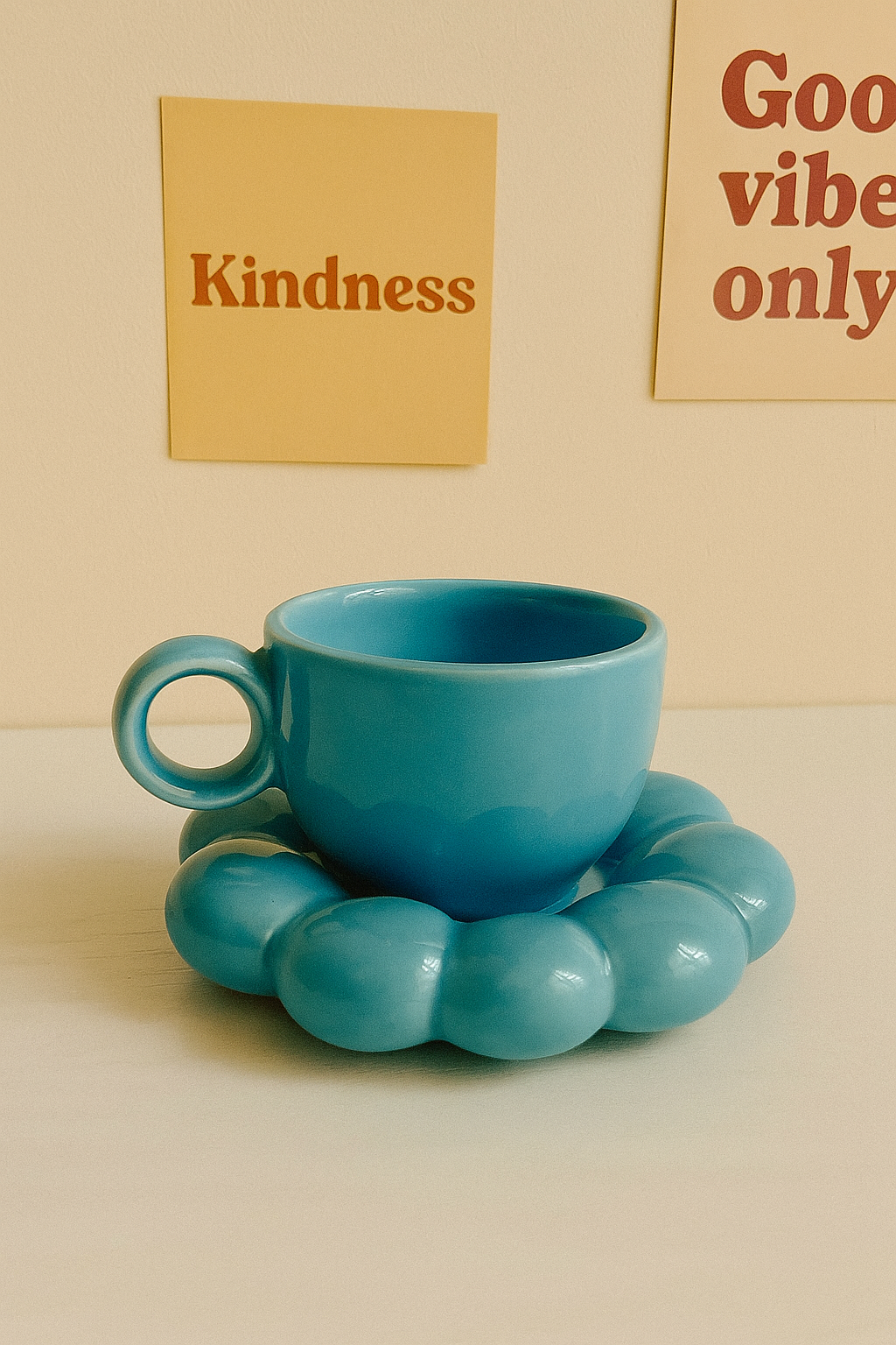 Whimsy Blossom Ceramic Bubble Mug & Saucer - 250 ml