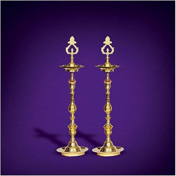 VIRENZA KUTHU VILAKKU Brass Lamp Diya Decoration in Festive Season - Multiple Sizes