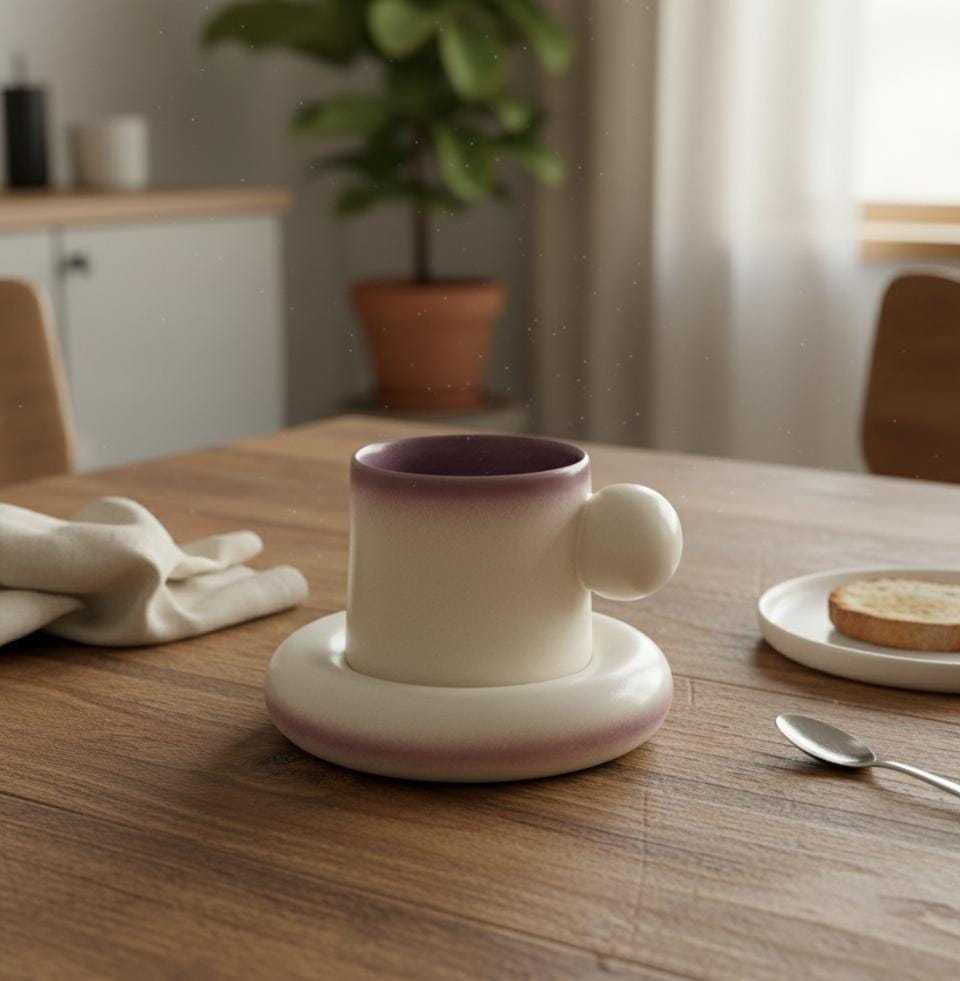 Lavender Mist Mug with Saucer