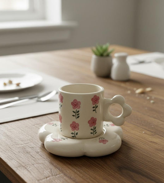 Bloom Floral Bliss Mug with Saucer Set