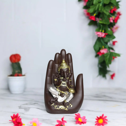 Handcrafted Blessing Palm Ganesha Decorative Showpiece