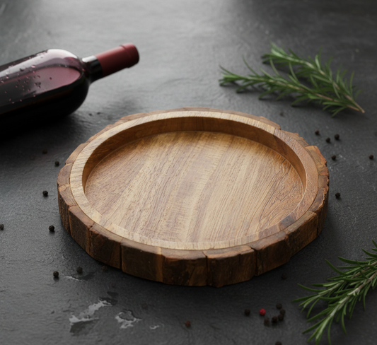 Wooden Natural Eco-friendly Serving Tray - 10 inch