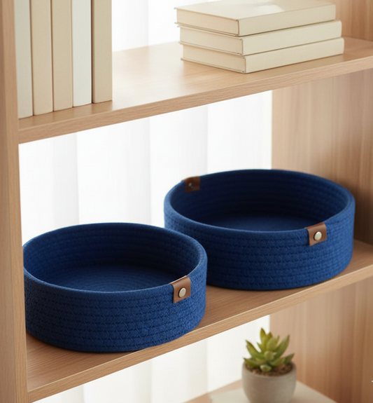 Royal Blue Classic Shelf Baskets - Set of 3