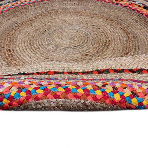 Modern Multi Cotton With Natural Jute Rug