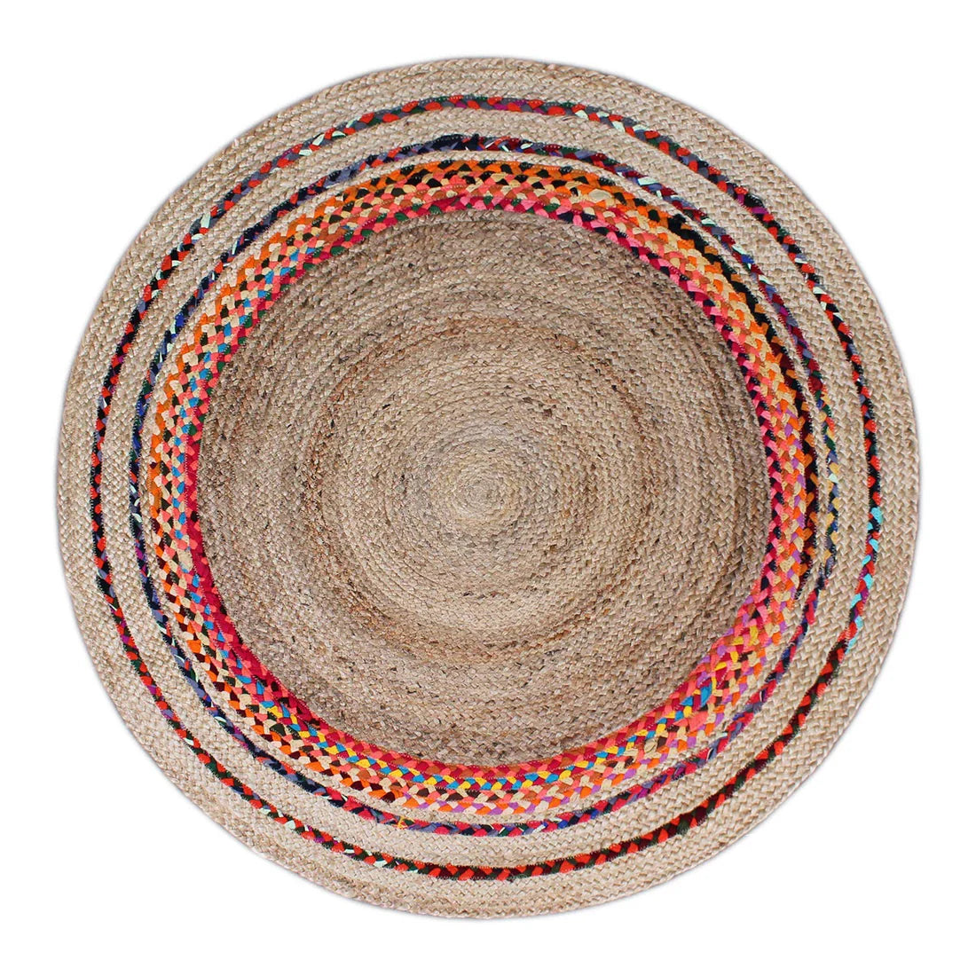 Modern Multi Cotton With Natural Jute Rug