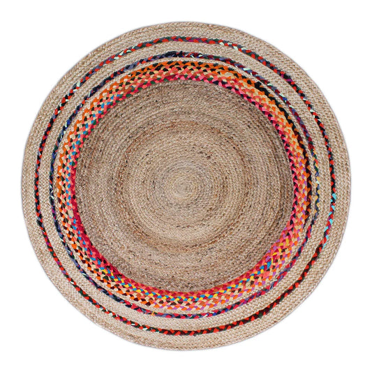 Modern Multi Cotton With Natural Jute Rug