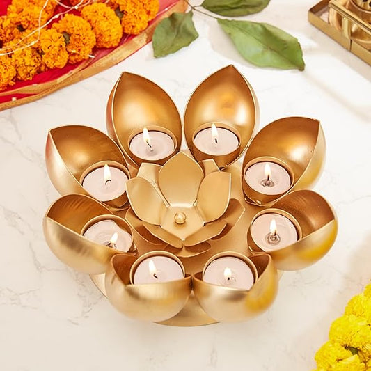 Metal Handcrafted Flower Shaped Urli stand