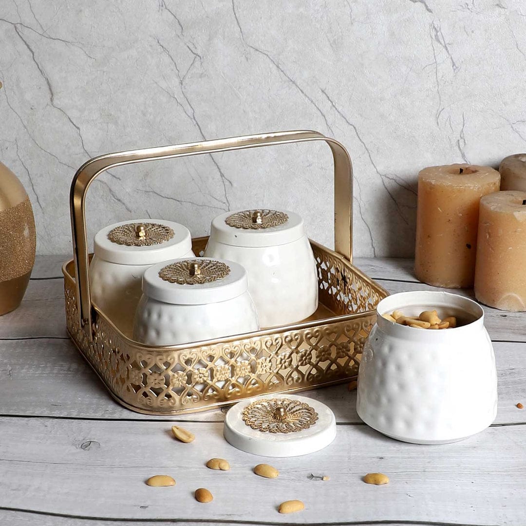 Unique Palette Multipurpose Metal Hamper Oval Fancy Basket/Tray/Platter Box With Movable Handles