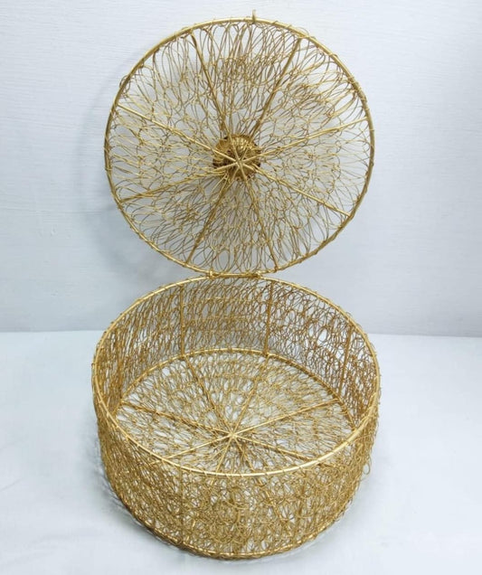 Metal Wired Round Basket for Festive season