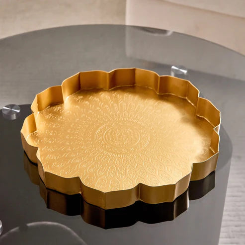 Festive Floral Golden Lotus Urli Bowl