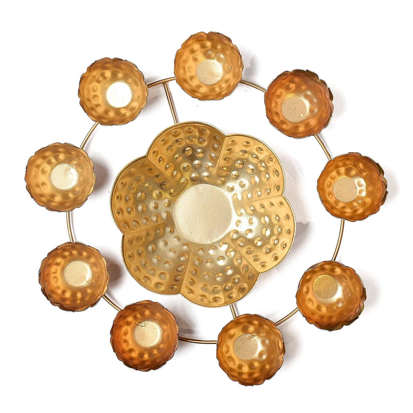 Golden Tealight Urli Bowl - Pooja Diya & Tealight Candle Holder