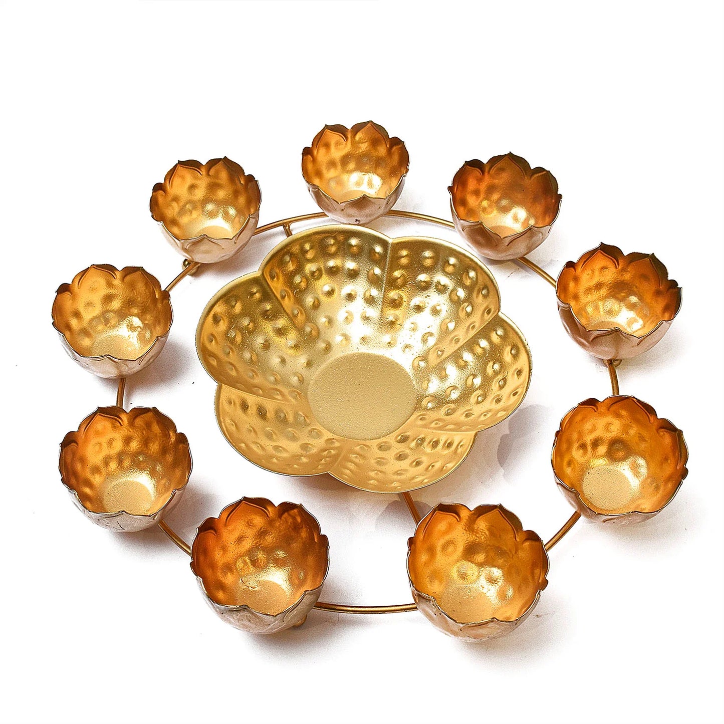 Golden Tealight Urli Bowl - Pooja Diya & Tealight Candle Holder