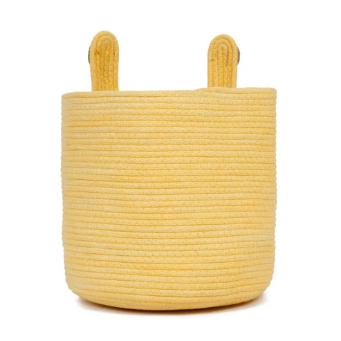 Yellow Cow Soft Cotton Rope Toy Storage Basket