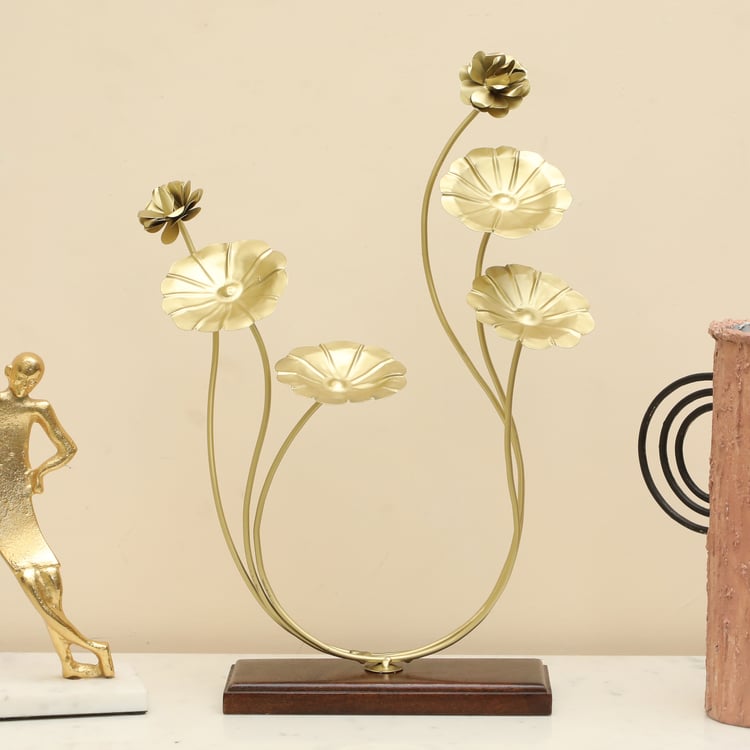 Neo Bloom Metal & Wood Showpiece