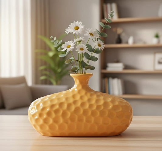 Sunny Honeycomb Statement Vase
