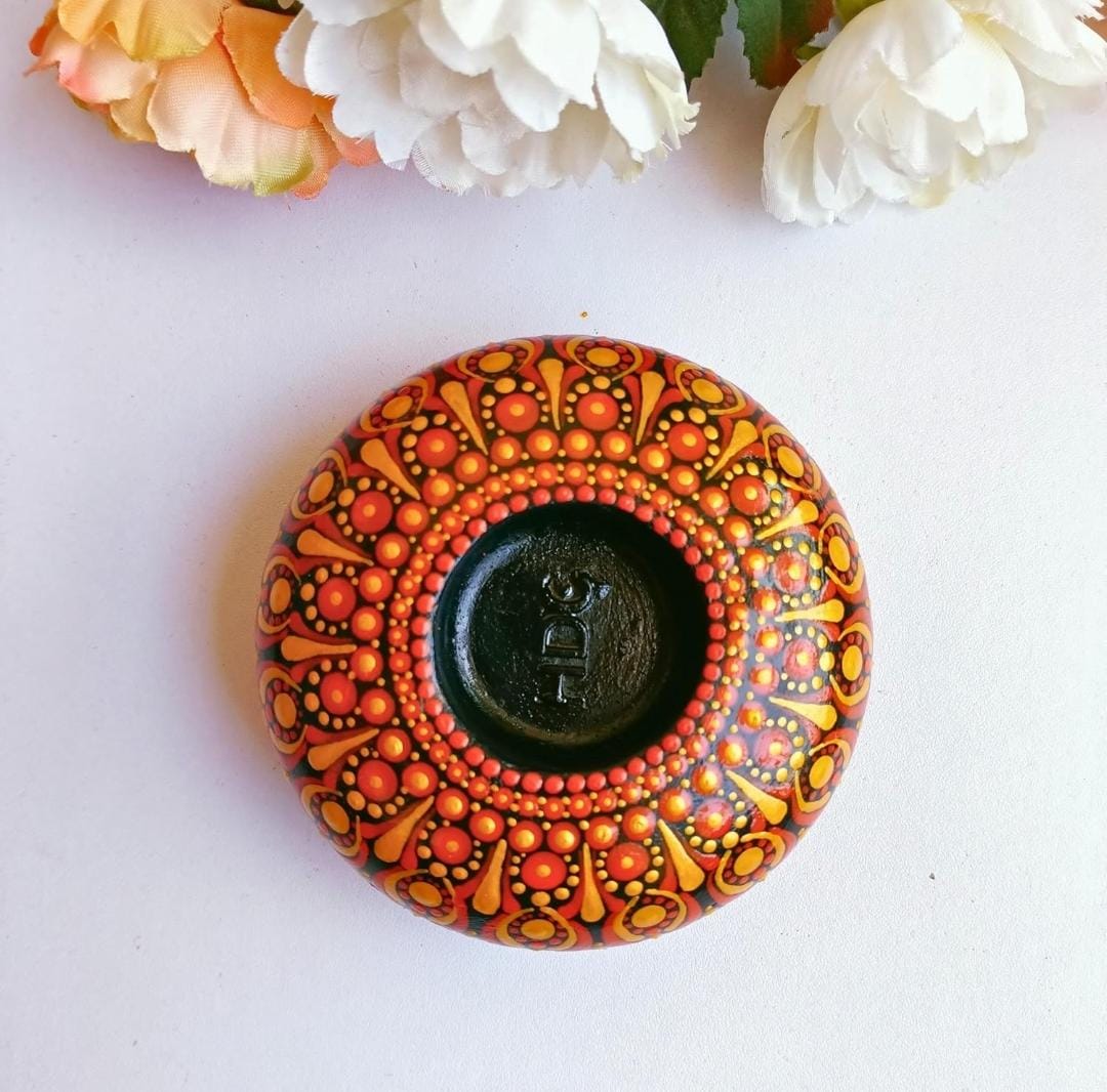Handcrafted Mandala Art Festive Decor - Tealight Candle Holder & Diya - Multiple Options