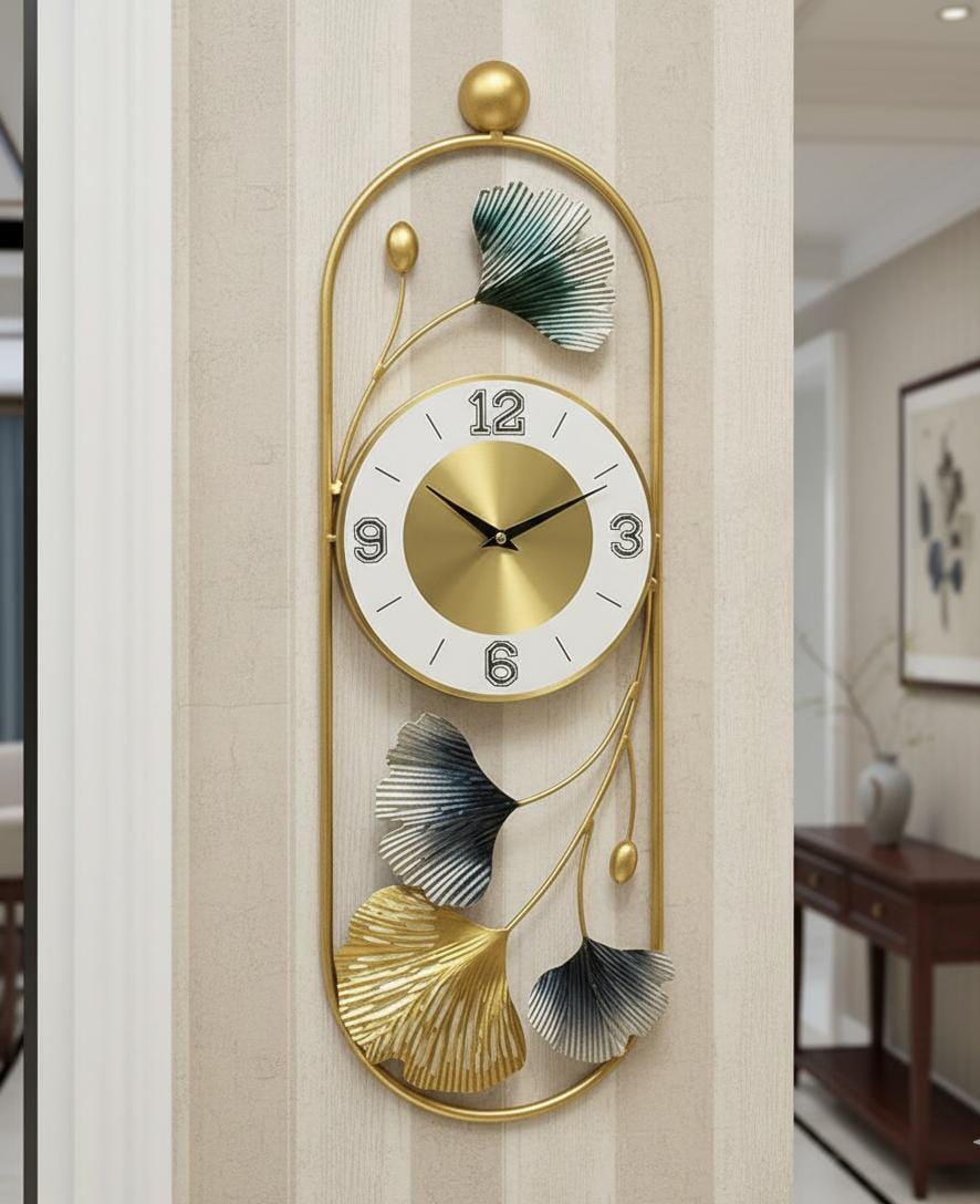 Golden Bloom Designer Wall Clock