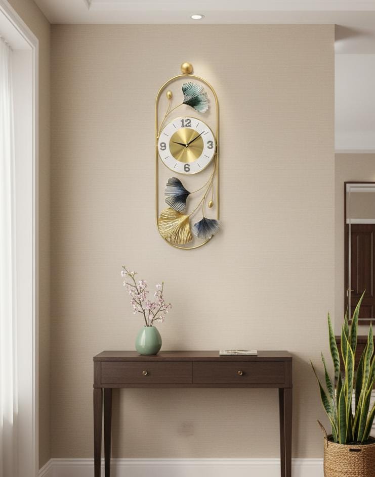 Golden Bloom Designer Wall Clock