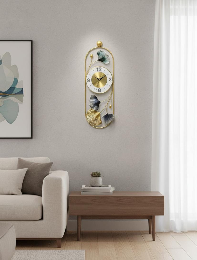 Golden Bloom Designer Wall Clock