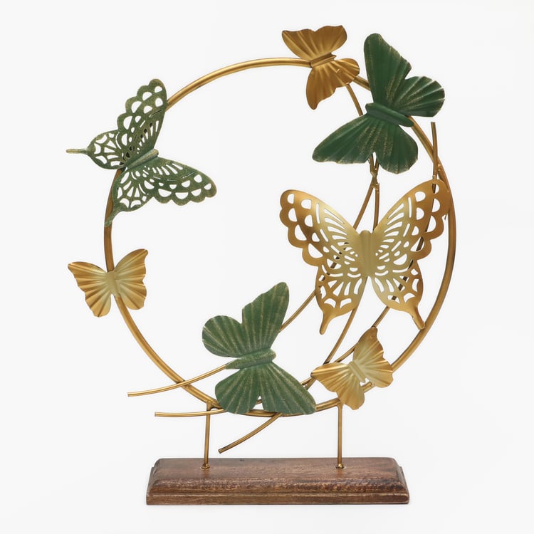 Golden Grace Metal Butterfly Showpiece