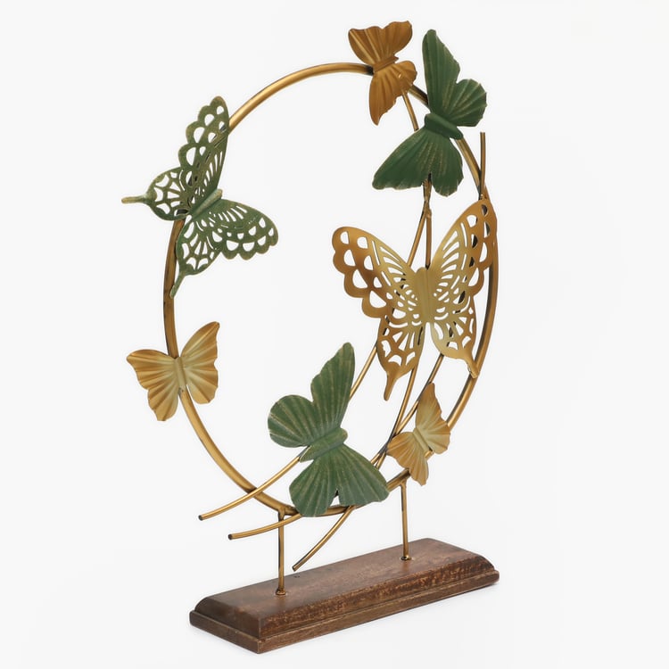 Golden Grace Metal Butterfly Showpiece