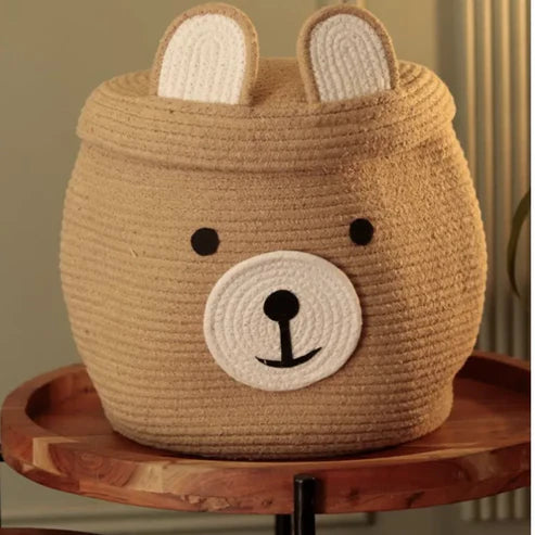 Beige Bear Kids Storage Basket - 12 inch x 16 inch