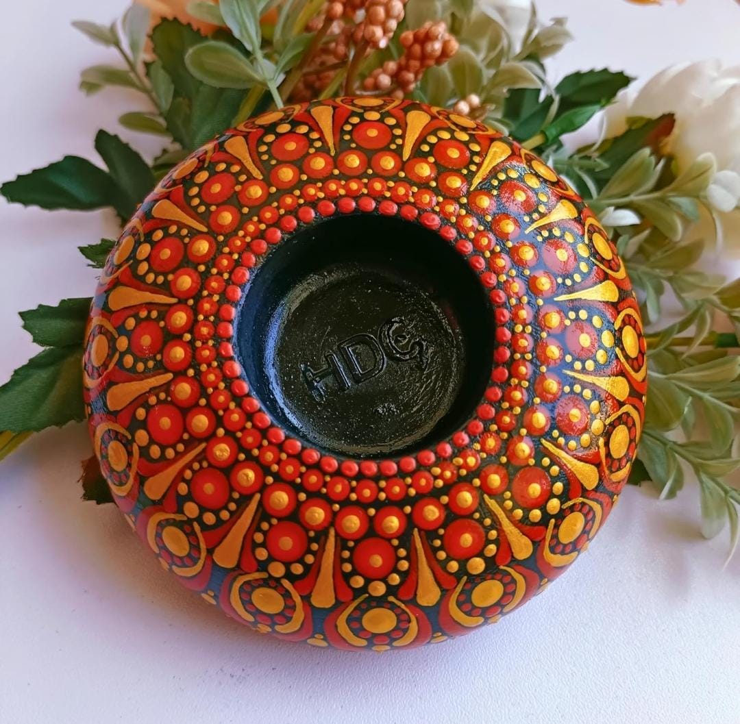 Handcrafted Mandala Art Festive Decor - Tealight Candle Holder & Diya - Multiple Options