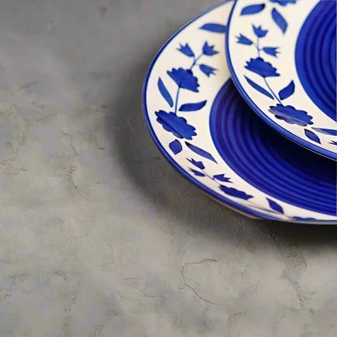 Hand-Painted Floral Ceramic Dinner Plates Set - 10 inch
