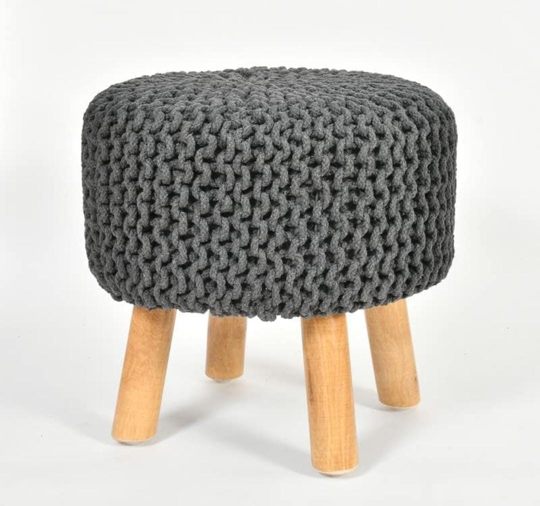Black Dori Ottoman Stools for Living Room - Multiple Sizes