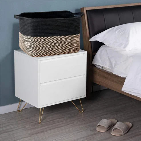 Black Cotton Storage Baskets for Shelves