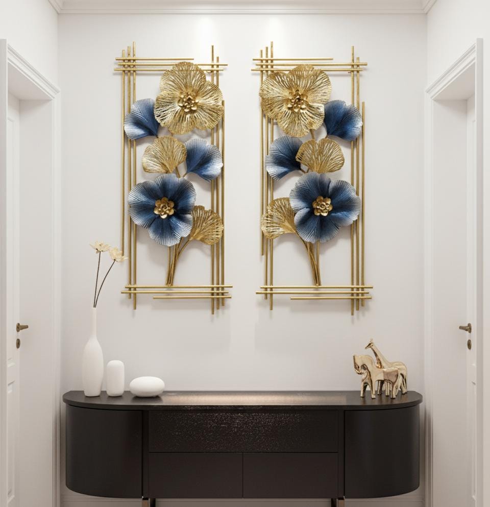 Luxurious Floral Duet Wall Sculpture