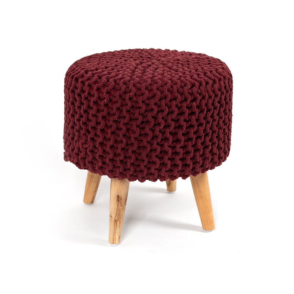 Maroon Dori Ottoman Stools for Living Room - Multiple Sizes