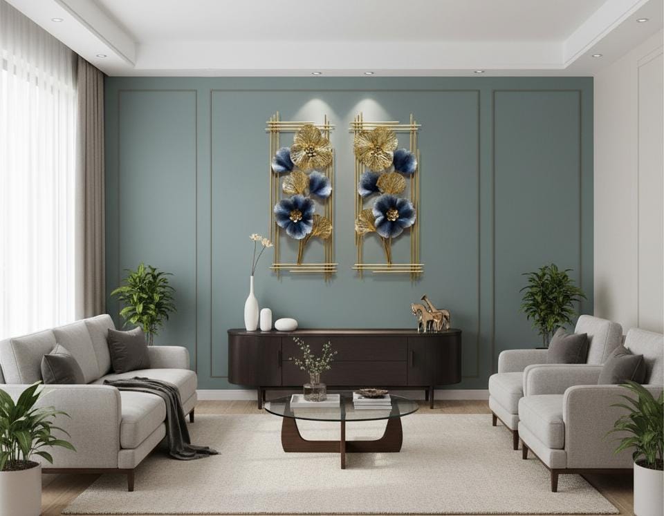 Luxurious Floral Duet Wall Sculpture