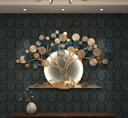 Luminous Tree of Life: Modern Metal Wall Art