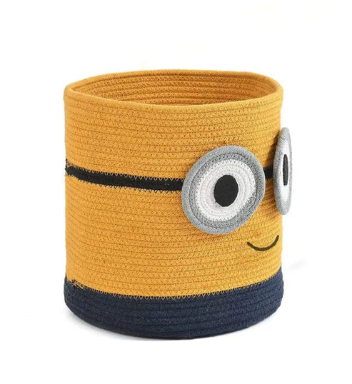 Yellow Minion Cotton Rope Storage Basket for Kids