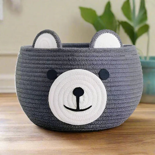 Grey Cotton Handmade Planter& Organiser Basket