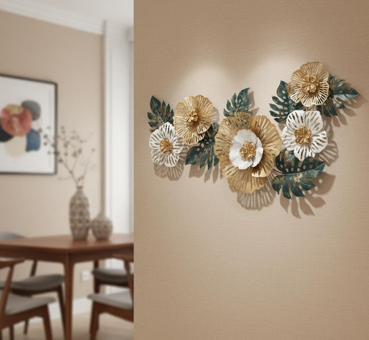 Luxury Floral Duo Metal Wall Decor/Wall Showpiece
