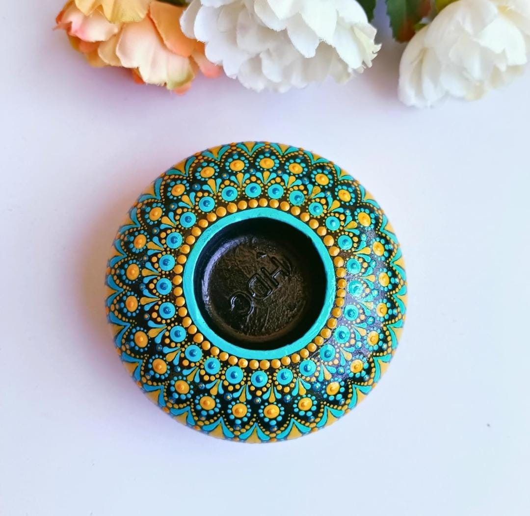 Handcrafted Mandala Art Festive Decor - Tealight Candle Holder & Diya - Multiple Options