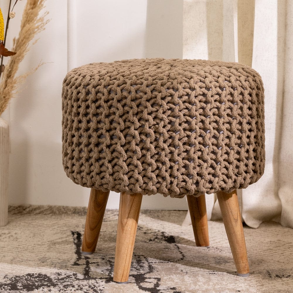 Beige Dori Ottoman Stools for Living Room - Multiple Sizes
