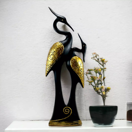 Black Swan Couple Resin Handcrafted Statue