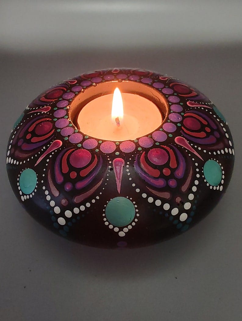 Handcrafted Mandala Art Festive Decor - Tealight Candle Holder & Diya - Multiple Options