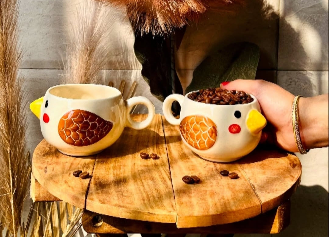 Cute Bird Shaped Ceramic Mug - 300 ml