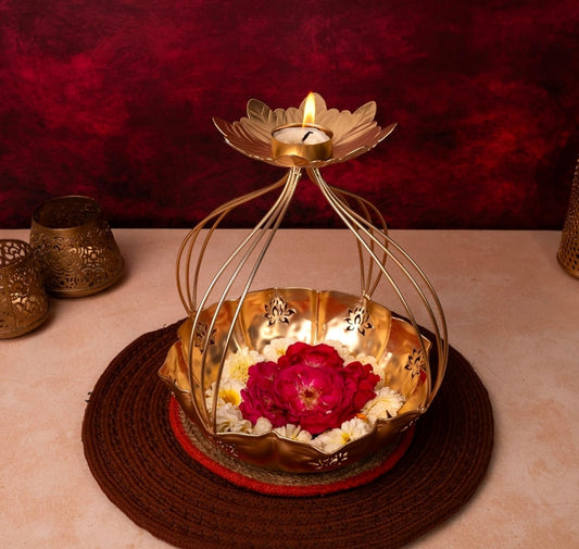 Flower Shaped Diya Urli Bowl