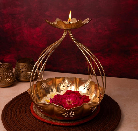 Flower Shaped Diya Urli Bowl