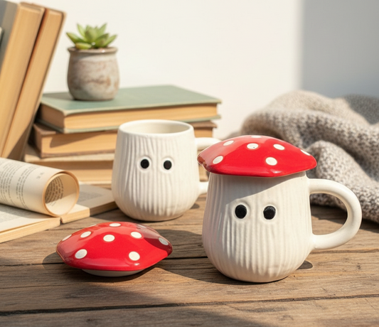 Pinteresty Mushroom Office Mug With Lid