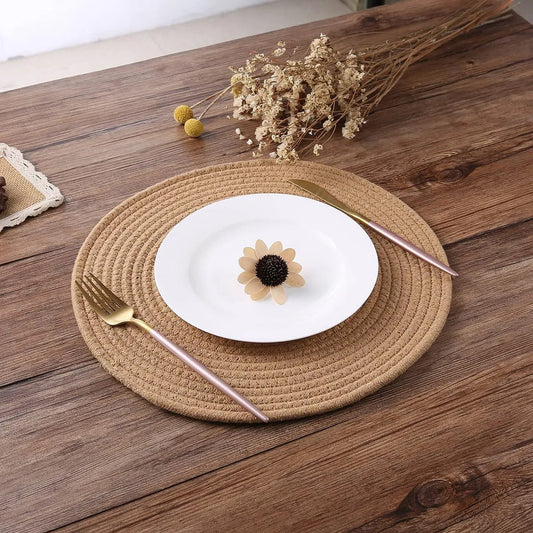 Beige Cotton Braided Placemats