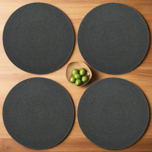 Dark Grey Cotton Braided Placemats