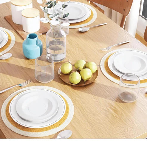 Yellow with White Border Chic Dual-Color Placemats